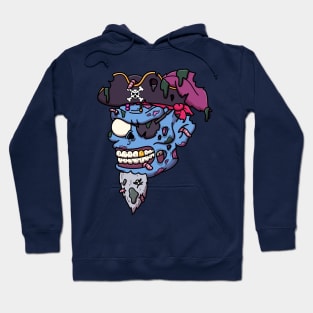 Zombie Pirate Captain Face Hoodie